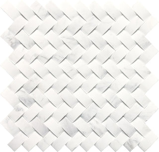 12x12 Stone A La Mod Basketweave 3D-Geometric Mosaic Stone-Look Honed Smooth Stone Tile