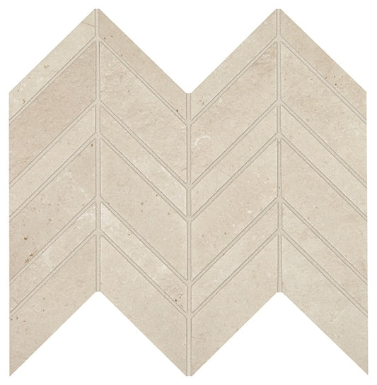 12x13 Modern Formation Chevron Patterned Stone-Look Matte Smooth Porcelain Tile