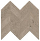 12x13 Modern Formation Chevron  Patterned Stone-Look Matte Smooth Porcelain Tile Brown Gray