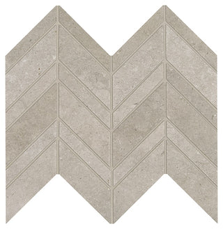 12x13 Modern Formation Chevron Patterned Stone-Look Matte Smooth Porcelain Tile