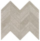 12x13 Modern Formation Chevron  Patterned Stone-Look Matte Smooth Porcelain Tile Medium Gray