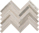 1x6 Haven Point Chevron  Mosaic Natural-Look Honed Smooth Stone Tile Light Gray