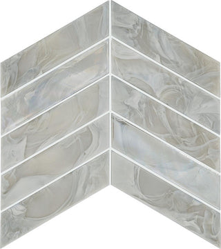 12x13 Starcastle Chevron Mosaic Mixed-Color Satin Smooth Glass Tile