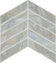 1x6 Starcastle Chevron  Mosaic Stone-Look Satin Smooth Glass Tile Pearl Gray