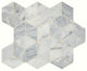 14x11 Sublimity Hexagon Rhomboid  Mosaic Natural-Look Honed Natural Marble Tile Marble Gray