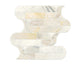 12x11 Pietra Divina Scroll Vine Abstract Pattern Mosaic Marble-Look Polished Smooth Stone Tile Ivory Gold