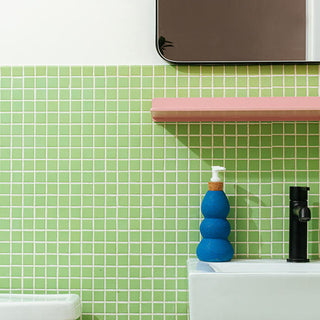 Yellow Green - 12x12 Keystone Clearface Straight Joint Mosaic Solid-Color Matte Smooth Porcelain Tile