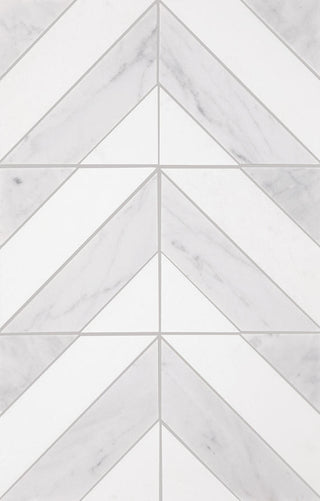 12x18 Perfit Mosaix Chevron Linear Mosaic Marble-Look Honed Smooth Stone Tile