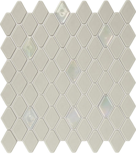 11/2 Stagecraft Hexagon  Mosaic Solid-Color Matte Smooth Glass Tile Warm Taupe