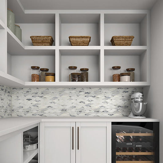 13x12 Sublimity Hexagon Mosaic Marble-Look Honed Natural Marble Tile