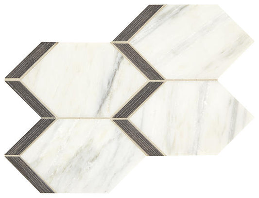 13x17 Castellina Stone Mosaics Hexagon  Mosaic Natural-Look Polished Smooth Stone Tile Soft White