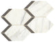13x17 Castellina Stone Mosaics Hexagon  Mosaic Natural-Look Polished Smooth Stone Tile Soft White
