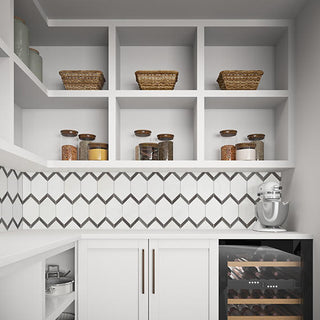 Soft White - 13x17 Castellina Stone Mosaics Hexagon Mosaic Natural-Look Polished Smooth Stone Tile
