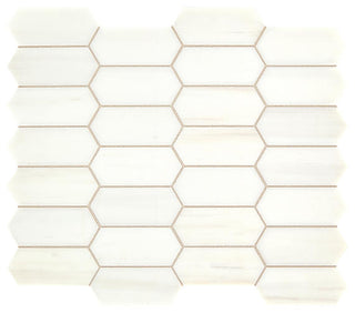 12x14 Marble Hexagon Rhomboid Mosaic Stone-Look Honed Smooth Marble Tile