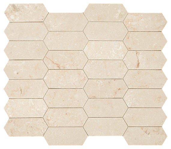 2x4 Marble Hexagon  Mosaic Stone-Look Honed Smooth Marble Tile Ivory Cream