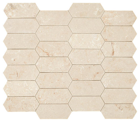 14x12 Marble Hexagon Mosaic Stone-Look Honed Smooth Marble Tile