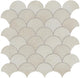 3 Miramo Fan Shell  Mosaic Solid-Color Glossy Smooth Glass Tile Warm Beige
