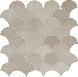 13x13 Miramo Fan Shell Mosaic Solid-Color Glossy Smooth Glass Tile