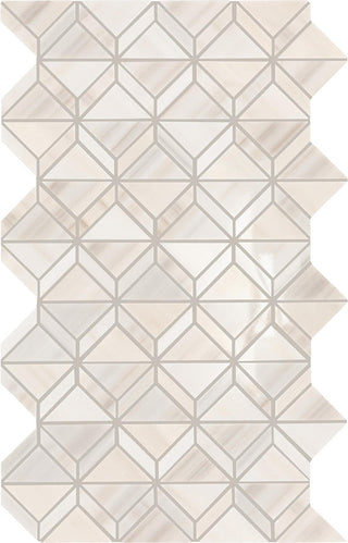 12x18 Perfit Mosaix Diamond Intricate Geometry Triangle Mosaic Marble-Look Polished Smooth Stone Tile