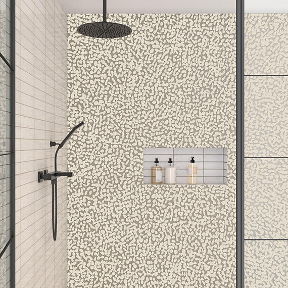13x13 Pebble Oasis  Random Pattern  Mosaic Natural-Look Tumbled Natural Pebble Tile Pebble White