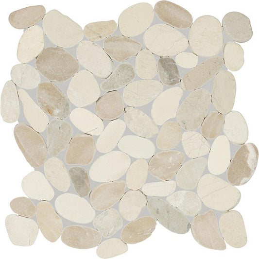 13x13 Pebble Oasis  Random Pattern  Mosaic Natural-Look Tumbled Natural Pebble Tile Pebble Beige