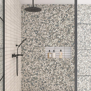 Pebble Gray - 13x13 Pebble Oasis Mosaic Natural-Look Tumbled Natural Pebble Tile