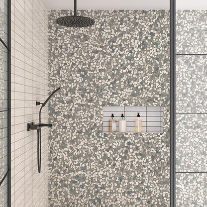 13x13 Pebble Oasis  Random Pattern  Mosaic Natural-Look Tumbled Natural Pebble Tile Pebble Gray