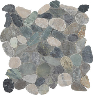 13x13 Pebble Oasis Mosaic Natural-Look Tumbled Natural Pebble Tile