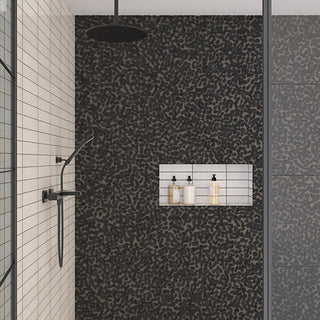 Stark Black - 13x13 Pebble Oasis Mosaic Natural-Look Tumbled Natural Pebble Tile