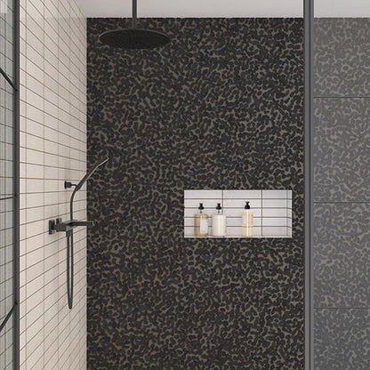 13x13 Pebble Oasis  Random Pattern  Mosaic Natural-Look Tumbled Natural Pebble Tile Stark Black