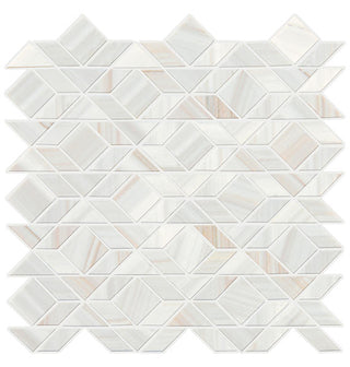 13x14 Pietra Divina Diamond Intricate Geometry Mosaic Natural-Look Honed Smooth Marble Tile