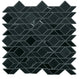 13x14 Pietra Divina Diamond Intricate Geometry Mosaic Natural-Look Honed Smooth Marble Tile Black Marble