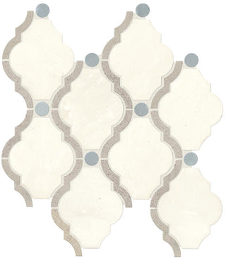 11x13 Decorative Accents Arabesque Lattice Mosaic Natural-Look Polished Smooth Marble Tile