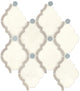 11x13 Decorative Accents Arabesque Lattice  Mosaic Natural-Look Polished Smooth Marble Tile White Beige
