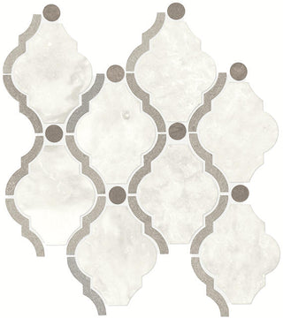 11x13 Decorative Accents Arabesque Lattice Mosaic Natural-Look Polished Smooth Marble Tile