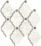11x13 Decorative Accents Arabesque Lattice  Mosaic Natural-Look Polished Smooth Marble Tile Gray White