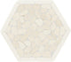 12x10 Pebble Oasis Hexagon Framed  Mosaic Pebble-Look Tumbled Natural Pebble Tile Pebble White
