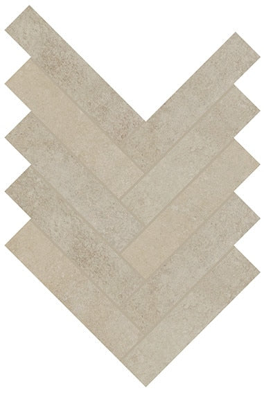 2x6 Rekindle Herringbone  Mosaic Concrete-Look Matte Smooth Porcelain Tile Soft Beige