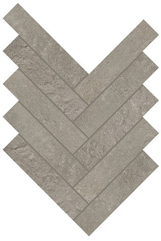 7x4 Rekindle Herringbone Mosaic Concrete-Look Matte Smooth Porcelain Tile