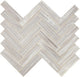11x7 Fonte Herringbone  Mosaic Marble-Look Honed Natural Marble Tile Silver Gray