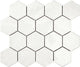 3x3 Artistic Reflections Hexagon  Mosaic Solid-Color Glossy Smooth Ceramic Tile Arctic White