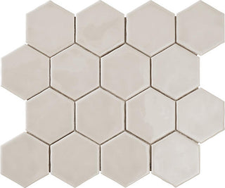12x14 Artistic Reflections Hexagon Mosaic Solid-Color Glossy Endulated Ceramic Tile