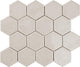 3x3 Artistic Reflections Hexagon  Mosaic Solid-Color Glossy Smooth Ceramic Tile Mist Beige