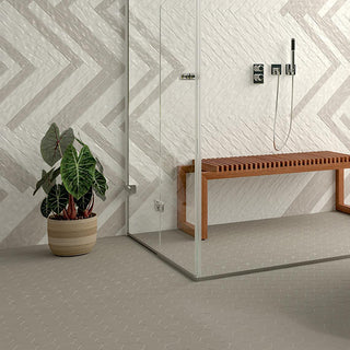 Rain Gray - 12x14 Artistic Reflections Hexagon Mosaic Solid-Color Glossy Endulated Ceramic Tile