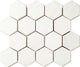 3x3 Artistic Reflections Hexagon  Mosaic Solid-Color Matte Smooth Ceramic Tile Matte White