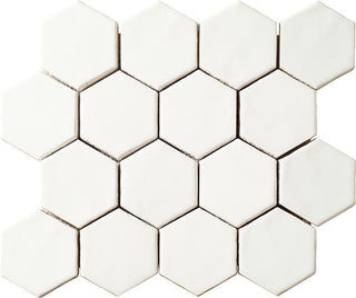 Matte White - 12x14 Artistic Reflections Hexagon Mosaic Solid-Color Matte Smooth Ceramic Tile