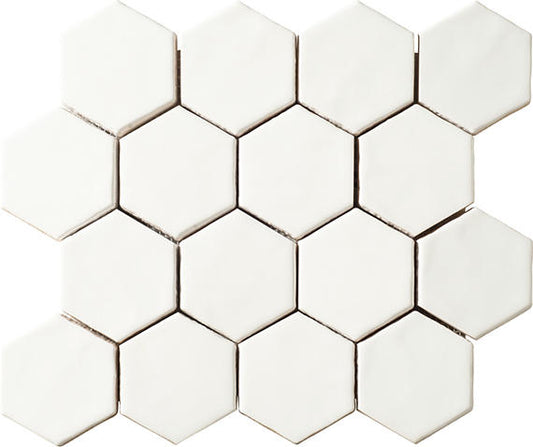 12x14 Artistic Reflections Hexagon Mosaic Solid-Color Matte Smooth Ceramic Tile