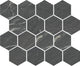 3 Foyer Hexagon  Mosaic Marble-Look Matte Smooth Porcelain Tile Dark Gray