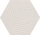 4 Rhyme And Reason Hexagon  Natural Solid-Color Matte Rippled Ceramic Tile Off White