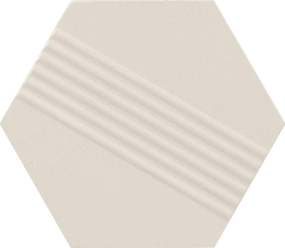 4 Rhyme And Reason Hexagon  Natural Solid-Color Matte Rippled Ceramic Tile Soft Beige
